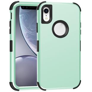For iPhone XR 3 in 1 All-inclusive Shockproof Airbag Silicone + PC Case(Green)