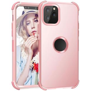 For iPhone 11 Pro Max 3 in 1 All-inclusive Shockproof Airbag Silicone + PC Case(Rose Gold)