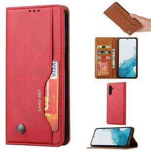 For Samsung Galaxy S25 5G Knead Skin Texture Flip Leather Phone Case(Red)