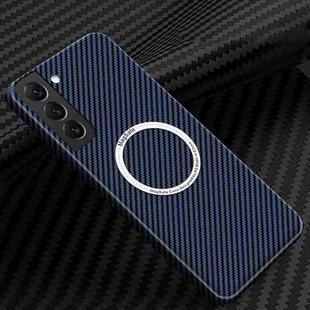 For Samsung Galaxy S25+ 5G Carbon Fiber Texture MagSafe Magnetic Phone Case(Blue)