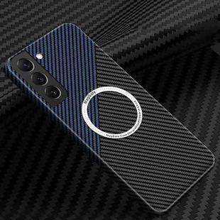 For Samsung Galaxy S25+ 5G Carbon Fiber Texture MagSafe Magnetic Phone Case(Black Blue)