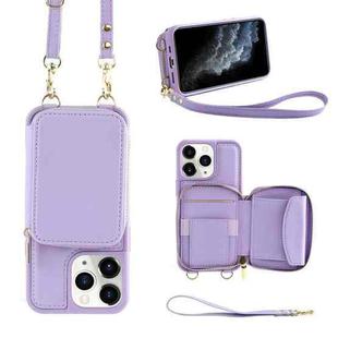 For iPhone 11 Pro Multifunctional Zipper Wallet RFID Phone Leather Case(Purple)