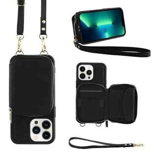 For iPhone 13 Pro Multifunctional Zipper Wallet RFID Phone Leather Case(Black)