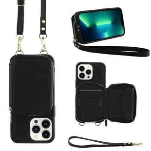 For iPhone 13 Pro Max Multifunctional Zipper Wallet RFID Phone Leather Case(Black)