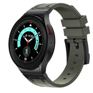 For Samsung Galaxy watch 4 / 5 / 6 AP Series Liquid Silicone Watch Band(Black Green)