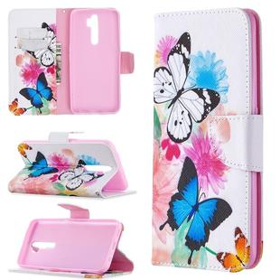 For Oppo A5 (2020) / A9 (2020) Colored Drawing Pattern Horizontal Flip Leather Case with Holder & Card Slots & Wallet(Butterfly)