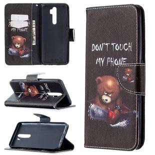For Oppo A5 (2020) / A9 (2020) Colored Drawing Pattern Horizontal Flip Leather Case with Holder & Card Slots & Wallet(Bear)