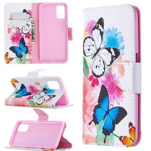 For Oppo A72 / A52 / A92 Colored Drawing Pattern Horizontal Flip Leather Case with Holder & Card Slots & Wallet(Butterfly)