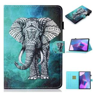 For Lenovo Tab P12 2023 / TB370FU Coloured Drawing Stitching Smart Leather Tablet Case(Elephant)