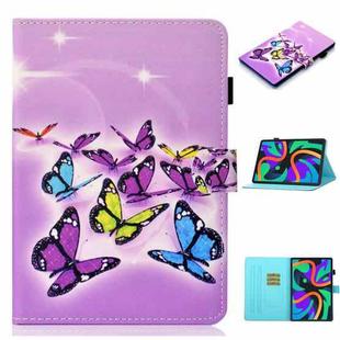 For Lenovo Tab M11/ Xiaoxin Pad 11 2024 Coloured Drawing Stitching Smart Leather Tablet Case(Butterfly)