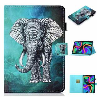 For Lenovo Tab M11/ Xiaoxin Pad 11 2024 Coloured Drawing Stitching Smart Leather Tablet Case(Elephant)