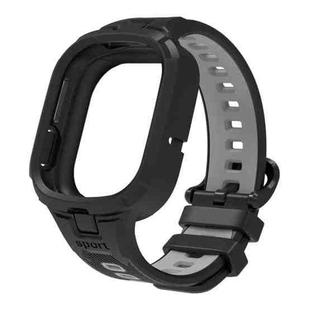 For Honor Watch 4 Two Color Integrated TPU Watch Band(Black Grey)