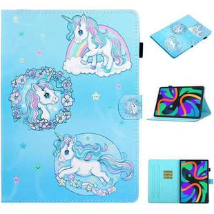 For Lenovo Tab M11/ Xiaoxin Pad 11 2024 Coloured Drawing Stitching Smart Leather Tablet Case(Unicorn)