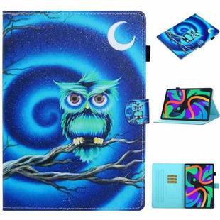 For Lenovo Tab M11/ Xiaoxin Pad 11 2024 Coloured Drawing Stitching Smart Leather Tablet Case(Moon Owl)