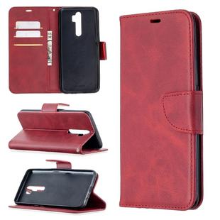 For Oppo A5 (2020) / A9 (2020) Retro Lambskin Texture Pure Color Horizontal Flip PU Leather Case with Holder & Card Slots & Wallet & Lanyard(Red)