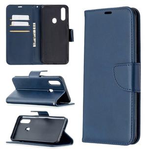 For Oppo A31 (2020) / A81 Retro Lambskin Texture Pure Color Horizontal Flip PU Leather Case with Holder & Card Slots & Wallet & Lanyard(Blue)