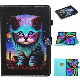 For Lenovo Tab M11/ Xiaoxin Pad 11 2024 Coloured Drawing Stitching Smart Leather Tablet Case(Night Cat)