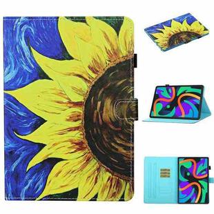 For Lenovo Tab M11/ Xiaoxin Pad 11 2024 Coloured Drawing Stitching Smart Leather Tablet Case(Sunflower)