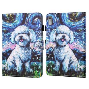 For Lenovo Tab P11 Gen2 /Xiaoxin Pad Plus 2023 Coloured Drawing Stitching Smart Leather Tablet Case(Oil Painting Dog)