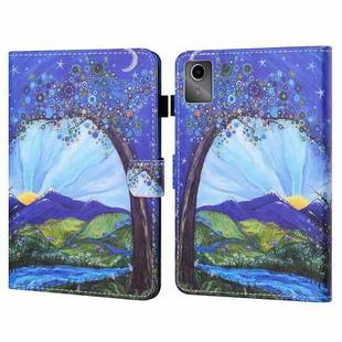 For Lenovo Tab M11/ Xiaoxin Pad 11 2024 Coloured Drawing Stitching Smart Leather Tablet Case(Sunrise and Tree)