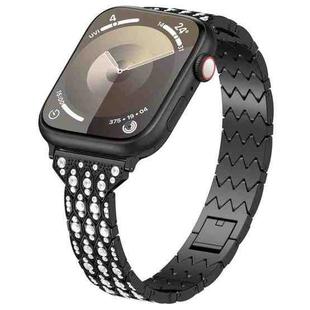 For Apple Watch SE 2023 40mm Devil Eye Diamond Bracelet Metal Watch Band(Black)