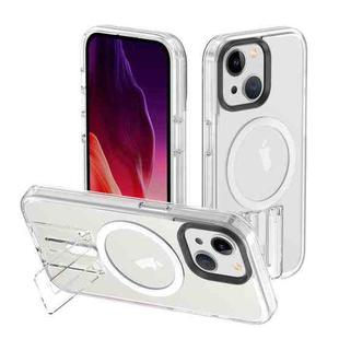 For iPhone 15 Plus Shockproof Terminator MagSafe Phone Case with Holder(Transparent)