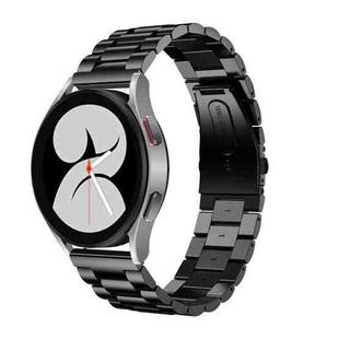For Samsung Galaxy Watch6 / 6 Classic Flat Head Three-bead Stainless Steel Watch Band(Black)