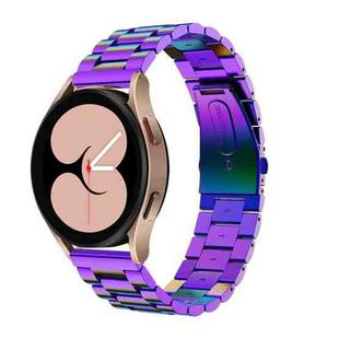 For Samsung Galaxy Watch6 / 6 Classic Flat Head Three-bead Stainless Steel Watch Band(Colorful)