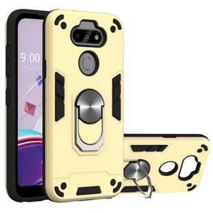 For LG K31 2 in 1 Armour Series PC + TPU Protective Case with Ring Holder(Gold)