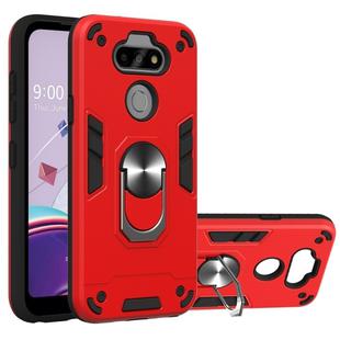 For LG K31 2 in 1 Armour Series PC + TPU Protective Case with Ring Holder(Red)
