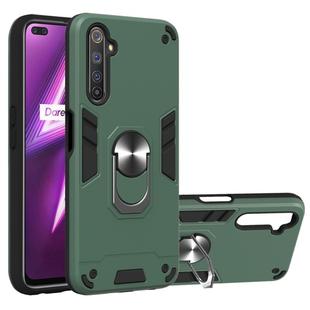 For OPPO Realme 6 Pro 2 in 1 Armour Series PC + TPU Protective Case with Ring Holder(Green)