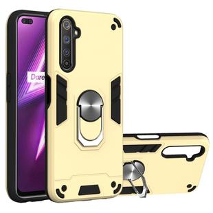 For OPPO Realme 6 Pro 2 in 1 Armour Series PC + TPU Protective Case with Ring Holder(Gold)