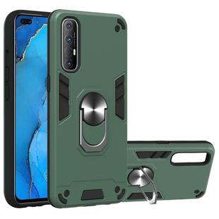 For OPPO Reno3 Pro (India) 2 in 1 Armour Series PC + TPU Protective Case with Ring Holder(Green)