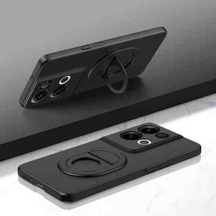 For OPPO Reno8 Pro+ Magsafe Hidden Fold Holder Full Coverage Shockproof Phone Case(Black)