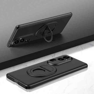 For OPPO Reno10 Pro Magsafe Hidden Fold Holder Full Coverage Shockproof Phone Case(Black)