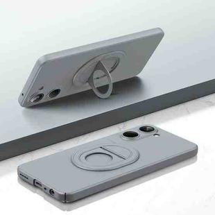 For Realme 10 Magsafe Hidden Fold Holder Full Coverage Shockproof Phone Case(Grey)