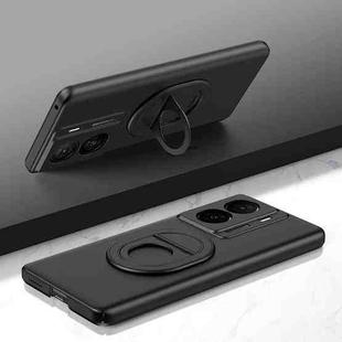 For vivo iQOO Z7 Magsafe Hidden Fold Holder Full Coverage Shockproof Phone Case(Black)