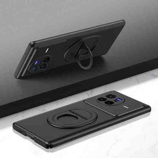 For vivo X80 Magsafe Hidden Fold Holder Full Coverage Shockproof Phone Case(Black)