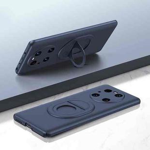 For Huawei Mate 40 Pro Magsafe Hidden Fold Holder Full Coverage Shockproof Phone Case(Blue)