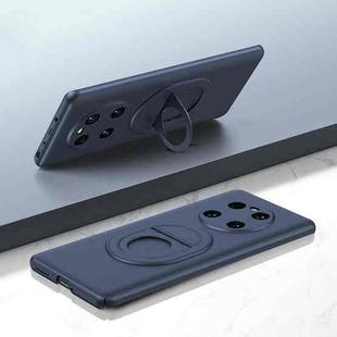 For Huawei Mate 40 Magsafe Hidden Fold Holder Full Coverage Shockproof Phone Case(Blue)