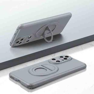 For Huawei P50 Magsafe Hidden Fold Holder Full Coverage Shockproof Phone Case(Grey)