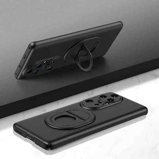 For Huawei P50 Pro Magsafe Hidden Fold Holder Full Coverage Shockproof Phone Case(Black)