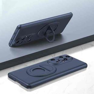 For Huawei P50 Pro Magsafe Hidden Fold Holder Full Coverage Shockproof Phone Case(Blue)