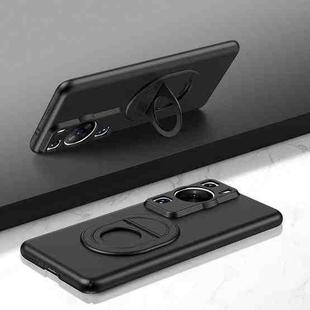 For Huawei P60 / P60 Pro Magsafe Hidden Fold Holder Full Coverage Shockproof Phone Case(Black)