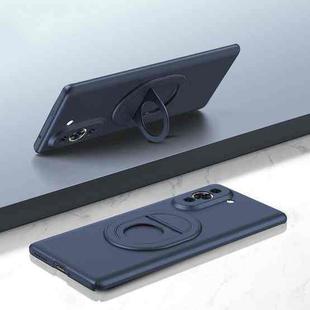 For Huawei Nova 10 Magsafe Hidden Fold Holder Full Coverage Shockproof Phone Case(Blue)