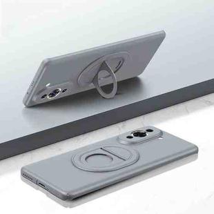 For Huawei Nova 10 Pro Magsafe Hidden Fold Holder Full Coverage Shockproof Phone Case(Grey)