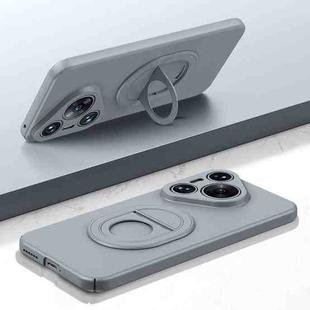 For Huawei P70 Magsafe Hidden Fold Holder Full Coverage Shockproof Phone Case(Grey)