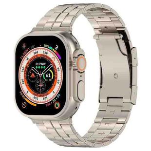 For Apple Watch Ultra 2 49mm Tortoise Buckle Titanium Steel Watch Band(Starlight)
