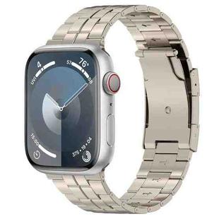 For Apple Watch SE 2022 44mm Tortoise Buckle Titanium Steel Watch Band(Starlight)
