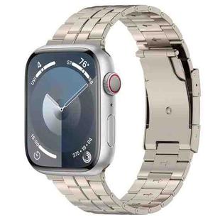 For Apple Watch SE 44mm Tortoise Buckle Titanium Steel Watch Band(Starlight)